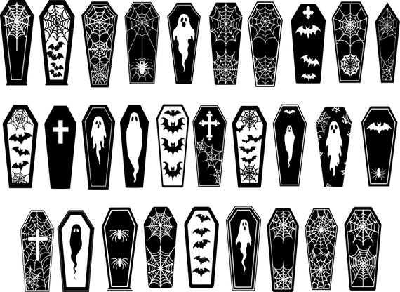 Halloween Coffins Svg Bundle, Spooky Season Svg, Halloween Clipart, Halloween Cut Files For Cricut, Halloween Vector