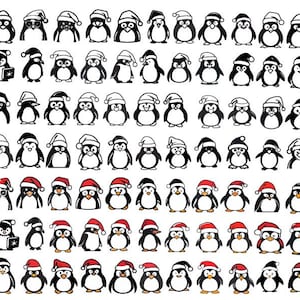 Bundle pingouin SVG, Svg de pingouin Noël, Svg de pingouin mignon, Svg de pingouin, pingouin des cliparts, pingouin couper des fichiers pour Cricut