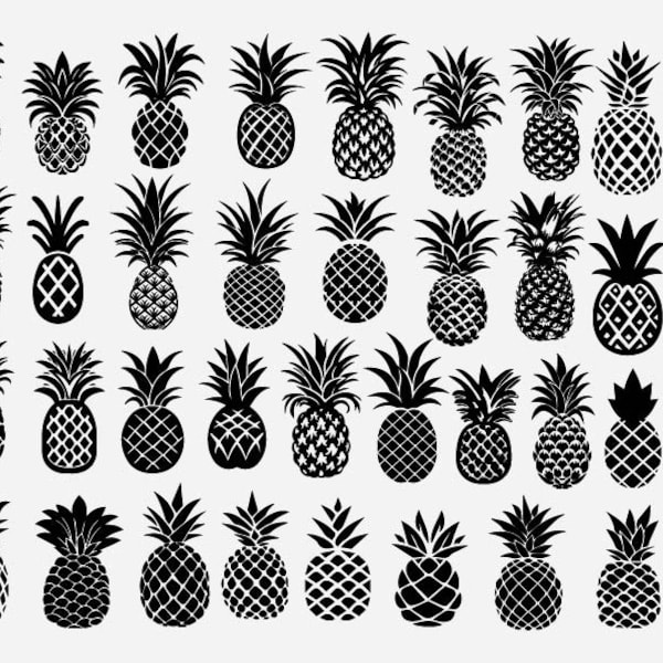 Paquete de piña svg, piña svg, archivos de corte de piña para cricut, imágenes prediseñadas de piña, vector de piña