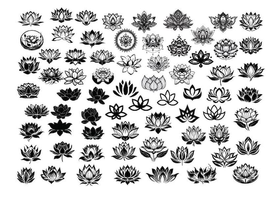 LOTUS SVG, Lotus Clipart, Lotus Cut Files For Cricut , Lotus Flower Clipart, Lotus Flower Cricut, Lotus Silhouette
