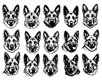 GERMAN SHEPHERD SVG, German Shepherd Clipart, German Shepherd Cricut, Dog Cut File, Dog Bundle Svg, Police Dog Svg