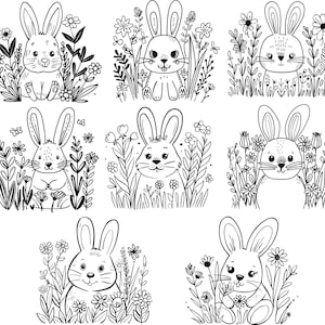 Blumen Hase svg, niedliche Häschen svg, Frühlingssvg, Häschen Clipart, Häschen geschnitten Dateien für Cricut, Häschen Vektor