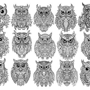 Eule Mandala svg, Eule svg, Eule Clipart, Eule geschnittene Dateien für Cricut, Eule Malseiten svg, Eule Png