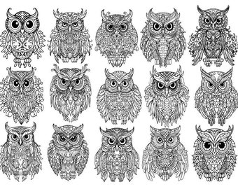 Búho Mandala Svg, Búho Svg, Búho Clipart, Búho Cortar Archivos para Cricut, Búho Para Colorear Páginas Svg, Búho Png