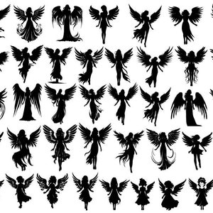 ANGEL SVG Bundle, Heaven Vector, Angel Cut Files For Cricut, Angels Clipart, Angels Vector, Angels Silhouette
