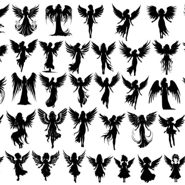 ANGEL SVG Bundle, Heaven Vector, Angel Cut Files For Cricut, Angels Clipart, Angels Vector, Angels Silhouette