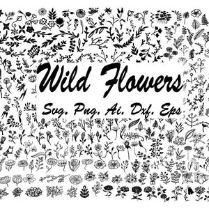Wildflower Svg bundel, Wildflower Clipart, geboorte bloemen Svg, twijgen Svg, Leafs Svg, botanische svg, Wildflower Cricut, bloemen Svg