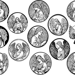 Angels Bundle Svg, Angels Clipart, Angels Cut Files For Cricut, Angels Vector, Christian Svg