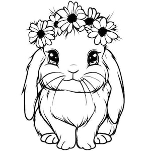 Schattige Bunny SVG, schattige bloemen Bunny Clipart, Bunny Clipart, paashaas Svg, Bunny gesneden bestand voor Cricut, konijn Svg