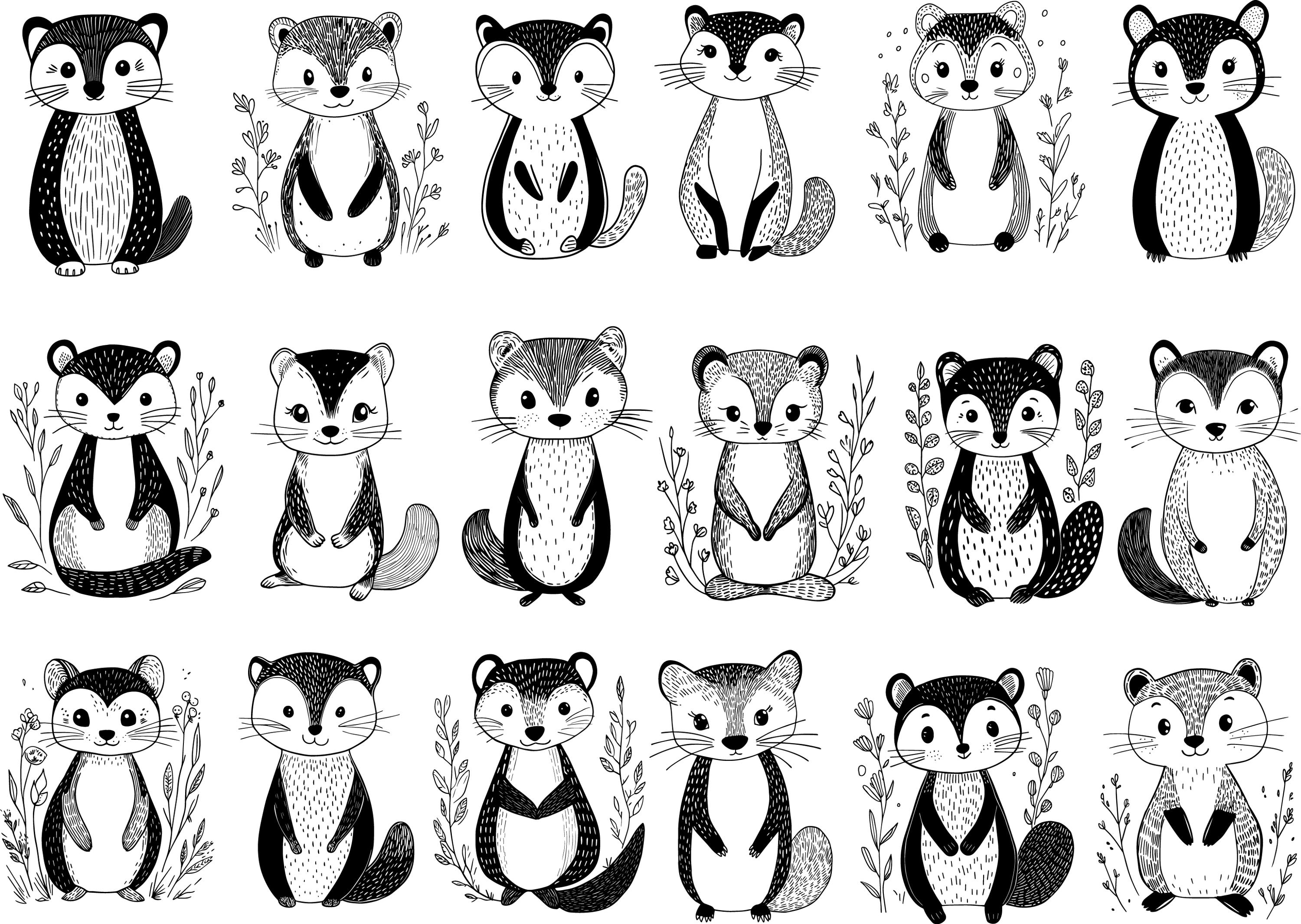 Marten Rabbit Svg Marten Svg, Wildflife Svg, Woodland Animals Svg, Weasel Svg, Marten ...