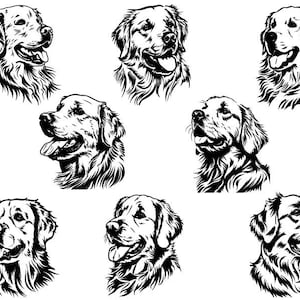 Golden Retriever SVG, Golden Retriever Clipart, Golden Retriever Cut-Dateien für Cricut, Happy Golden Retriever Design