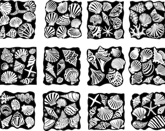 Seashells Svg, Seashell Clipart, Seashell Cut Files For Cricut, Shells Vector, Ocean Svg, Beach Svg, Summer Svg