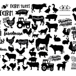 FARM ANIMALS SVG, Animals Svg,  Farm svg , Farm Animals Cricut , Farm Animal Clipart , Cow Svg, Horse Svg, Pig Svg