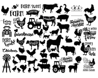 FARM ANIMALS SVG, Animals Svg,  Farm svg , Farm Animals Cricut , Farm Animal Clipart , Cow Svg, Horse Svg, Pig Svg