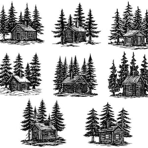 Log Cabin Svg, Mountain House Svg, Rustic Cabin Svg, Log Cabin Clipart, Cabin Cut Files For Cricut