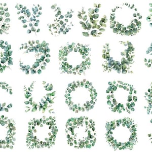 Watercolor Eucalyptus Clipart, Wedding Clipart, Botanical Clipart, Eucalyptus Clipart Png, Eucalyptus Leaves Png