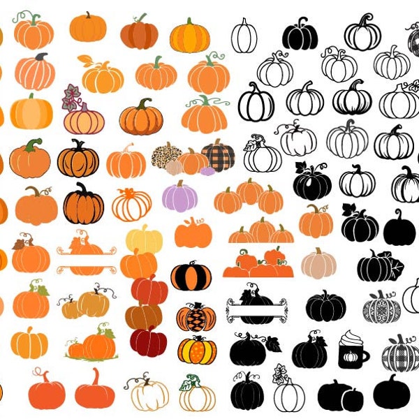 PUMPKIN BUNDLE SVG, Pumpkin Png Bundle, Pumpkin Clipart, Pumpkin Cut Files For Cricut, Halloween Pumpkin Svg