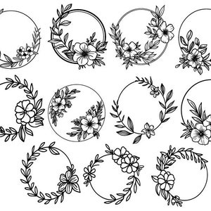 Blumenkreis SVG, Blumen Clipart, Blumen geschnitten Dateien für Cricut, Blumen Kreis Vektor, Blumenkreis Clipart