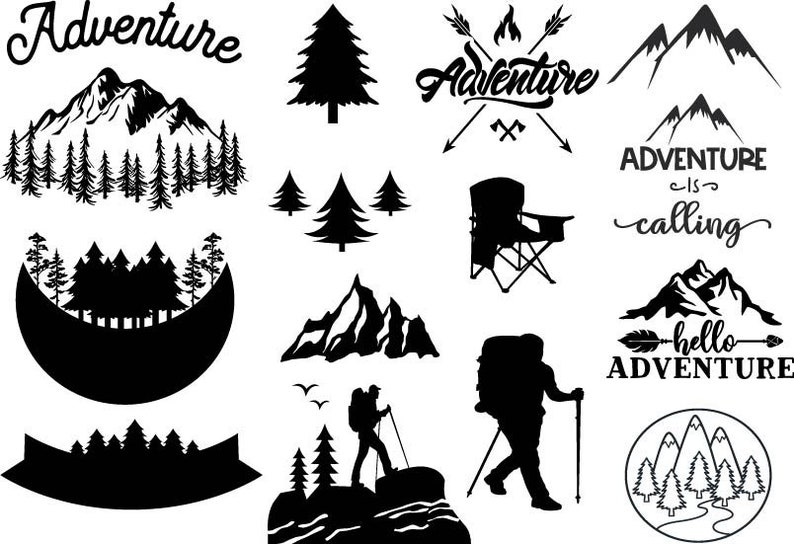 Forêt Bundle SVG, svg forêt, forêt Png Bundle, Clipart forêt, forêt couper des fichiers pour Cricut, aventure Svg, Svg extérieur, montagne Svg image 4