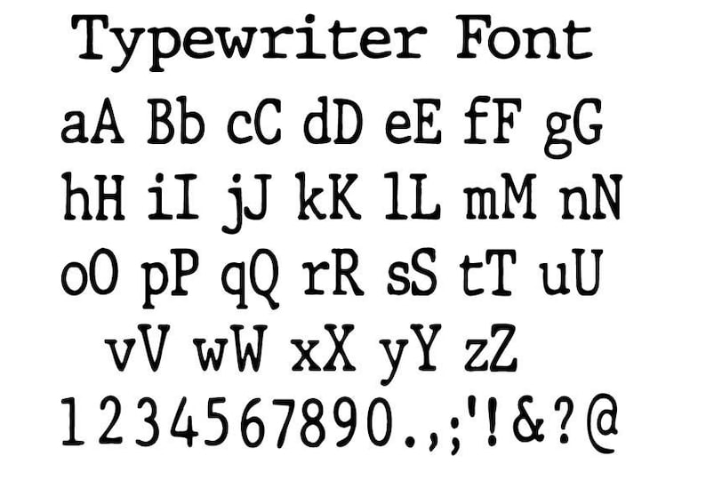 TYPEWRITER FONT SVG Typewriter Alphabet Svg Typewriter Etsy