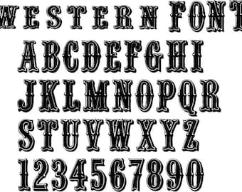 WESTERN FONT SVG, Western Alphabet , Files for Cricut , Digital Art