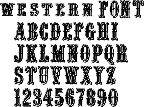 WESTERN FONT SVG Western Alphabet Files for Cricut - Etsy France