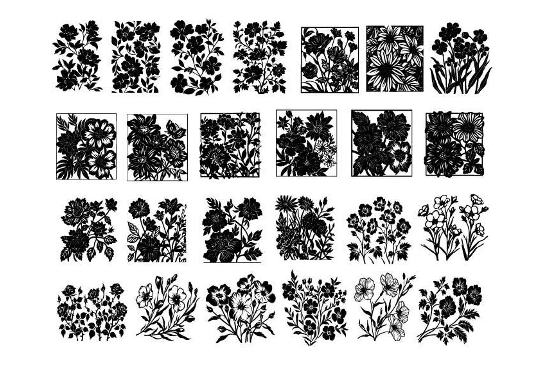 Flower Seamless Pattern SVG Bundle, Flowers Pattern Clipart, Flower ...