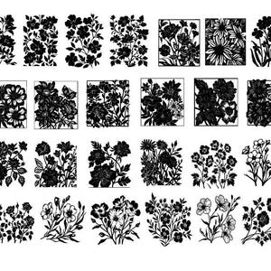 Bundle SVG motif fleur sans couture, fleurs motif Clipart, motif fleur coupé fichiers pour Cricut, fleurs Svg