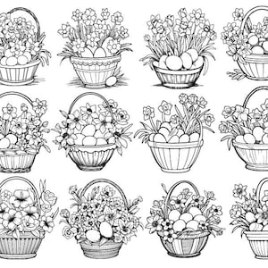 Easter Basket Svg, Floral Easter Basket Svg, Easter Basket Clipart, eiermand Svg, eiermand gesneden bestanden voor Cricut