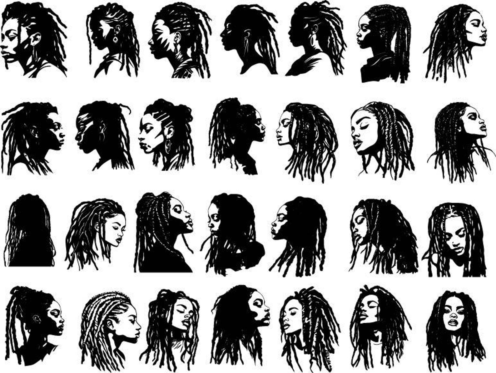 Dreadlocks SVG Bundle, Dreadlocks Clipart, Dreadlocks Vector ...