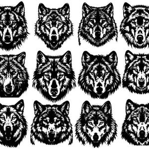 Wolf Gesicht geschnitten, Wolf geschnitten Dateien für Cricut, Wolf Clipart, Wolf Vektor, Wildtiere geschnitten