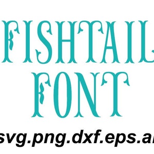 Mermaid Font Svg , Fishtail Font Svg , Clipart , Files for Cricut , Letters & Numbers Svg , Fishtail Alphabet , Digital Art image 1