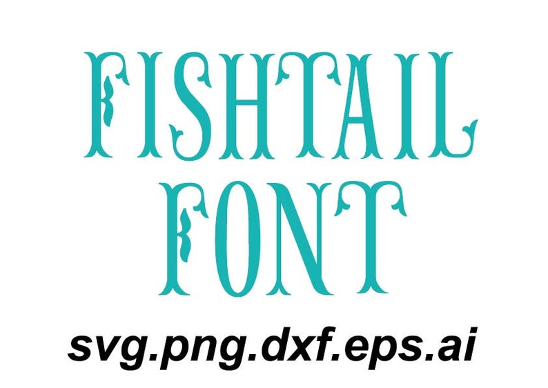 Mermaid Font Svg , Fishtail Font Svg , Clipart , Files for Cricut , Letters & Numbers Svg , Fishtail Alphabet , Digital Art image 1