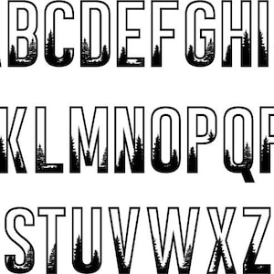 Wald Schrift SVG, Sommer Alphabet , Wald Buchstaben , Dateien für Cricut , Clipart
