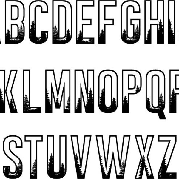 Forest Font SVG, Summer Alphabet , Forest Letters , Files for Cricut , Clipart