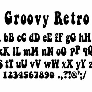 GROOVY FONT SVG, Groovy Alphabet zwart, Retro Schrift zwar, Groovy Schrift Clipart, Groovy Schrift schneiden Dateien, Groovy Buchstaben Cricut