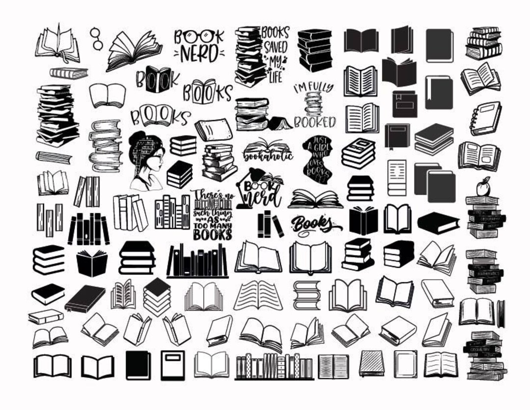 BOOKS SVG BUNDLE, Books Clipart, Books Cut Files for Cricut , Books Svg ...