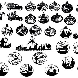 Weihnachten SVG, Weihnachten Ornament SVG Bundle, Weihnachtskrippe SVG, Rentier SVG, Weihnachten LKW, Weihnachten Clipart