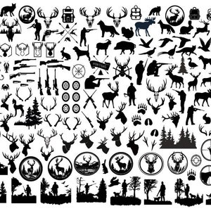 JAG SVG Bundle, Jäger SVG, Hirsch Jagd geschnitten, Jagd Clipart, Jagd Schnittdateien für Cricut, Geweih geschnitten