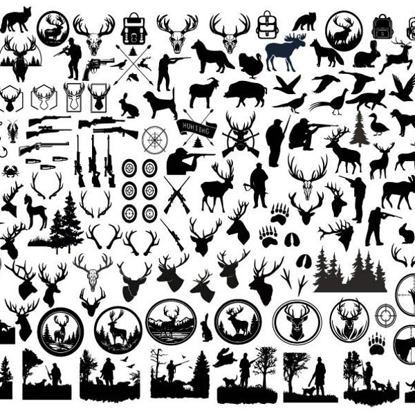 CHASSE SVG Bundle, Hunter Svg, Svg de chasse au cerf, Clipart de chasse, chasse couper des fichiers pour Cricut, bois Svg