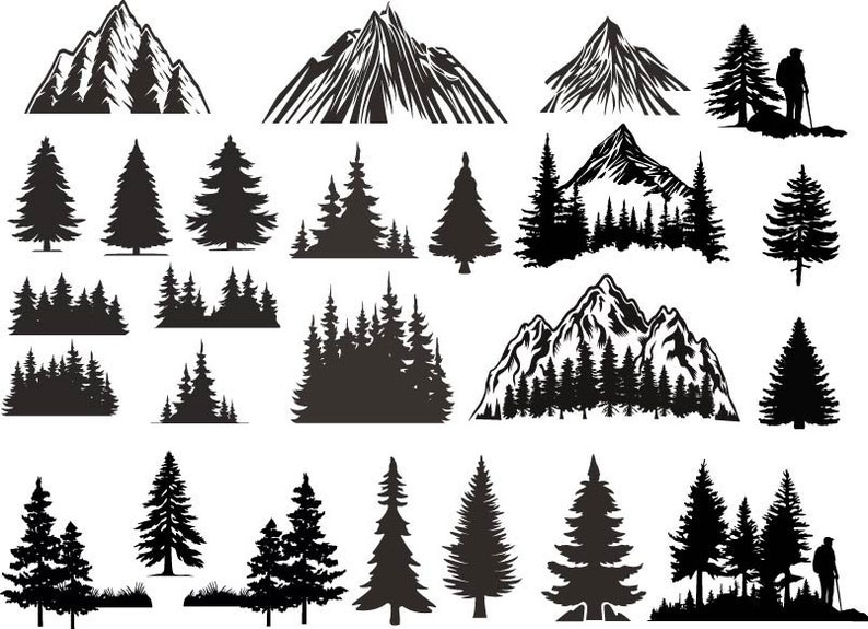 Forêt Bundle SVG, svg forêt, forêt Png Bundle, Clipart forêt, forêt couper des fichiers pour Cricut, aventure Svg, Svg extérieur, montagne Svg image 2