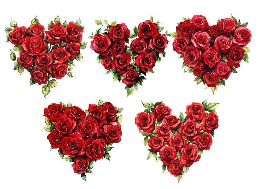 Watercolor Valentine's Day, Watercolor Red Roses Clipart, Valentines ...