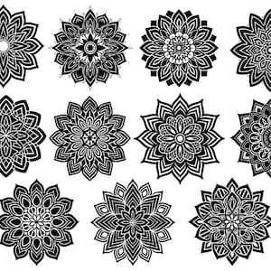 Pacchetto Mandala SVG, Clipart Mandala, File di taglio Mandala per Cricut, Vettore Mandala