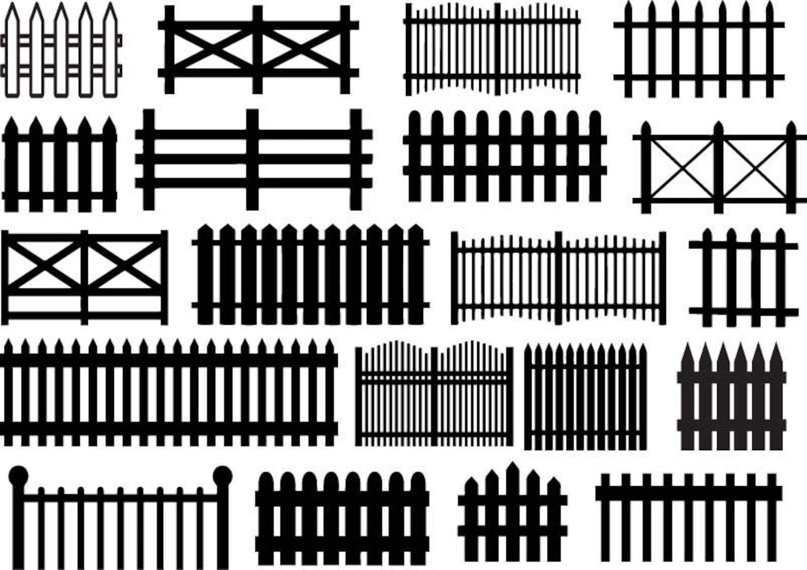 Fence SVG Bundle, Picket Fence Svg, Iron Cast Fence Svg, Wooden Fence ...