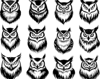Owl Svg, Owl Svg Bundle, Owl Clipart, Owl Cut Files For Cricut, Owl Vector, Birds Svg