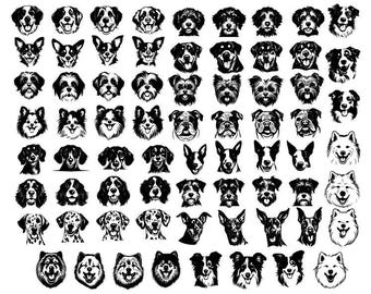 Dog Svg Bundle, Dog Breeds Svg, Dogs Clipart, Dogs Cut Files For Cricut, Dog Vector, Pet Lover Svg