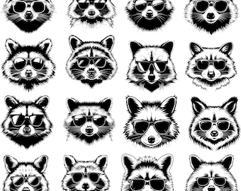 Cool Raccoon Svg, Funny Raccoon Svg, Raccoon Clipart, Raccoon Vector