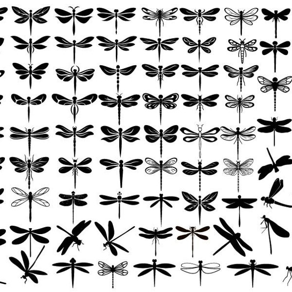 DRAGONFLY SVG, Dragonfly Svg Bundle, Dragonfly Clipart, Dragonfly Cut Files For Cricut, Dragonfly Vector, Insects Svg