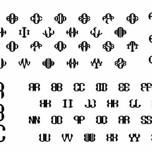 Clover Monogram Font Svg , Clover Monogram Svg , St Patricks Font Svg , Clover Monogram Cricut , Monogram Font Clipart