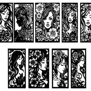 Lesezeichen Bundle SVG, Lesezeichen Clipart, Lesezeichen Frau Lesezeichen, Lesezeichen schneiden Dateien für Cricut, Lesezeichen Vektor
